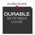 File Folders | Oxford 51706EE 100-Sheet Capacity 11 in. x 8.5 in. High Gloss Laminated Paperboard Folder - Black (25/Box) image number 4