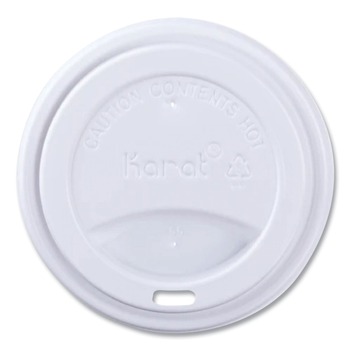 TABLETOP AND SERVEWARE | Karat C-KDL516W-PP Plastic Sipper Hot Cup Lids Fits 10 oz. to 24 oz. Hot Cups - White (1000/Carton)