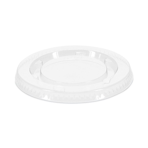 | Pactiv Corp. YLS2FR Plastic Portion Cup Lid Fits 1.5 oz to 2.5 oz Portion Cups - Clear (2400/Carton) image number 0