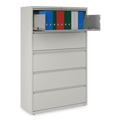 Office Filing Cabinets & Shelves | Alera 25514 42 in. x 18.63 in. x 67.63 in. Roll-Out Posting Shelf 5 Lateral File Drawer - Legal/Letter/A4/A5 Size - Light Gray image number 1