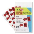 Page Flags | Redi-Tag B76809 Sign Here Removable/Reusable Page Flags - Red (50/Pack) image number 0