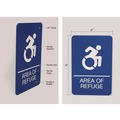 Floor Signs & Safety Signs | Headline Sign 7783 6 x 9 Area of Refuge ADA Sign - Blue Face/White Graphics image number 4