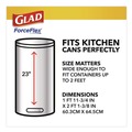 Trash Bags | Glad 22541 ForceFlex Kitchen Drawstring Trash Bags, Drawstring, 13 gal, Unscented, 23.47 x 25.38, White, 110 Bags/Box, 3 Boxes/Carton image number 9