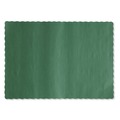 Linen and Table Accessories | Hoffmaster 310528 9-1/2 in. x 13.50 Solid Color Scalloped Edge Placemats - Hunter Green (1000/Carton) image number 1
