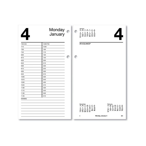 Notebooks & Pads | AT-A-GLANCE E210-50 12-Month (Jan to Dec): 2026 4.5 in. x 8 in. Large Desk Calendar Refill - White Sheets image number 0