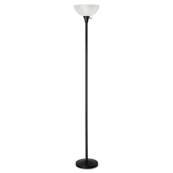 Alera ALELMPF72B 11.25 in. W x 11.25 in. D x 71 in. H Translucent Plastic Shade Floor Lamp - Matte Black