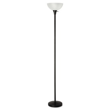 OFFICE LIGHTING | Alera ALELMPF72B 11.25 in. W x 11.25 in. D x 71 in. H Translucent Plastic Shade Floor Lamp - Matte Black