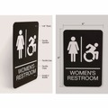 Floor Signs & Safety Signs | Headline Sign 7778 6 x 9 Women's Restroom ADA Sign - Black Face/White Graphics image number 4