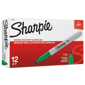 Sharpie 30004 Fine Bullet Tip Permanent Marker - Green (1-Dozen)