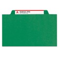 File Folders | Smead 14083 6 SafeSHIELD Fasteners 2 Dividers Letter Size 6-Section Pressboard Top Tab Pocket Classification Folders - Green (10/Box) image number 1