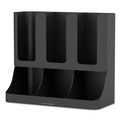 Breakroom Supplies | Mind Reader UPRIGHT6BLK 11.5 in. x 6.5 in. x 15 in. 6-Section Flume Upright Coffee Condiment/Cup Organizer - Black image number 1