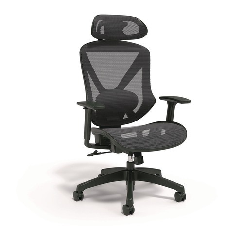 Office Chairs | Alera ALETN41BME18 17.44 in. to 20.98 in. Seat Height Taunton Ergonomic Mesh Swivel Task Chair Supports Up to 275 lbs. - Black Seat/Back, Black Base image number 0