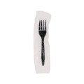 Cutlery | Pactiv Corp. MKFE Individually Wrapped Heavyweight Plastic Meadoware Cutlery Fork - Black (1000/Carton) image number 5