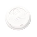Cups and Lids | Dixie D9542 10 oz. - 20 oz. Hot Cups Drink-Thru Dome Lids - White (100/Pack) image number 2