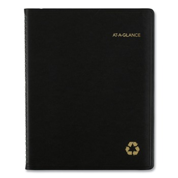 AT-A-GLANCE 70950G05 11 in. x 8.25 in. 12-Month (Jan. to Dec.) 2026 Recycled Weekly Vertical-Column Format Appointment Book - Black Cover