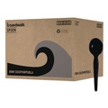Cutlery | Boardwalk BWKSOUPHWPSBLA Heavyweight Polystyrene Soup Spoons - Black (1000/Carton) image number 0