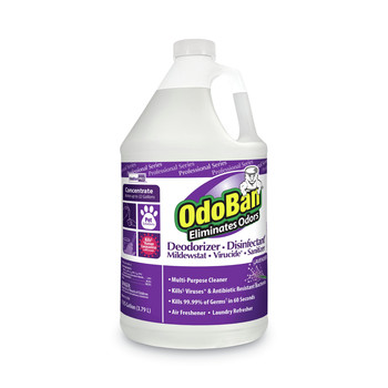 OdoBan 911162-G4 1 Gallon Bottle Concentrate Odor Eliminator and Disinfectant - Lavender Scent (4/Carton)