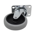 Cleaning Carts | Rubbermaid Commercial FG1011L20000 4 in. Wheel Swivel Mount Plate Non-Marking Plate Casters - Black/Gray/Silver image number 1