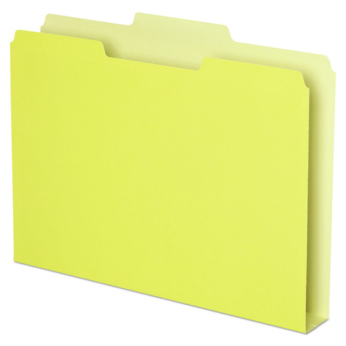 File Folders | Pendaflex 54456 1.5 in. Expansion 1/3-Cut Assorted Tabs Double Stuff Letter File Folders - Yellow (50/Pack) image number 0
