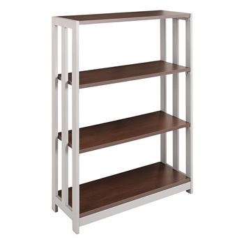 Linea Italia LITTR735MOC 31-1/2 in. x 11-5/8 in. x 43-1/4 in. Three-Shelf Trento Line Bookcase - Mocha