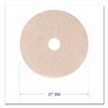 Sponges & Scrubbers | Boardwalk BWK4021NHE 21 in. Diameter Natural Hog Hair Burnishing Floor Pads - Tan (5/Carton) image number 4