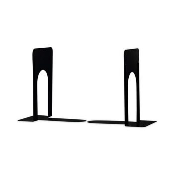 BOOKENDS | Universal UNV54095 5-7/8 in. x 8-1/4 in. x 9 in. Heavy Gauge Steel Nonskid Economy Bookends - Black (1 Pair)
