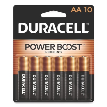 Duracell MN1500B10Z Power Boost CopperTop Alkaline AA Batteries (10/Pack)