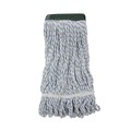  | Boardwalk BWK552 Rayon/Polyester Wide Floor Finish Mop Head - Medium, White/Blue (12/Carton) image number 0
