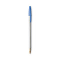 Pens | BIC MS11 BLU Cristal Xtra Smooth Medium 1 millimeter Stick Ballpoint Pen - Blue Ink/Clear Barrel (1-Dozen) image number 1
