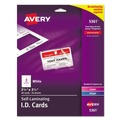 Label & Badge Holders | Avery 05361 2-1/4 in. x 3-1/2 in. Laminated Laser/Inkjet ID Cards - White (30/Box) image number 0