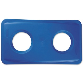 FACILITY MAINTENANCE SUPPLIES | Rubbermaid Commercial FG269288BLUE 20.38 in. x 11.38 in. x 2.75 in. Lid for Slim Jim Bottle Recycling Container - Blue