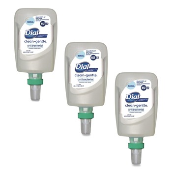 Dial Professional 32100CT CleanPlusGentle 1.2 Liter Antibacterial Foaming Hand Wash Refill for FIT Manual Dispenser - Fragrance Free (3/Carton)
