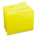 File Folders | Smead 12943 1/3-Cut Tabs Assorted Letter Size 0.75 in. Expansion Colored File Folders - Yellow (100/Box) image number 1