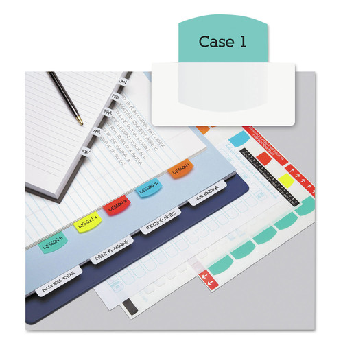 Dividers & Tabs | Redi-Tag B33120 1.13 in. Wide 1/5-Cut Laser Printable Index Tabs - Assorted Colors (100/Pack) image number 0