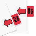 Page Flags | Redi-Tag B76809 Sign Here Removable/Reusable Page Flags - Red (50/Pack) image number 1