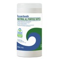 Hand Wipes | Boardwalk BWK4736 7 in. x 8 in. Natural All Purpose Wipes - Unscented, White (6 Canisters/Carton) image number 1