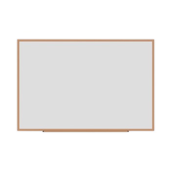 Universal UNV43621 72 in. x 48 in. Deluxe Melamine Dry Erase Board - Melamine White Surface, Oak Fiberboard Frame