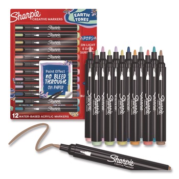 WASHABLE MARKERS | Sharpie 2209910 Creative Markers Bullet Tip Assorted Earth Tones 12/Pack