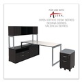 Office Filing Cabinets & Shelves | Alera ALELS583020ES Open Office Desk Series 29.5 x 19.13 x 22.88 Legal/Letter Low File 2-Drawer Cabinet Credenza - Espresso image number 8