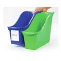 Boxes & Bins | Storex 70105U06C 4.75 in. x 12.63 in. x 7 in. Interlocking Book Bins with Clear Label Pouches - Assorted Colors (5/Pack) image number 3