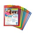 Report Covers & Pocket Folders | C-Line 40610 9 in. x 12 in. Reusable Dry Erase Pockets - Assorted Primary Colors (10/Pack) image number 1