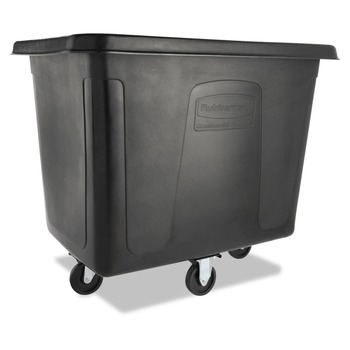Rubbermaid Commercial FG461600BLA 119.7 gal. 500 lbs. Capacity Plastic/Metal Cube Truck - Black