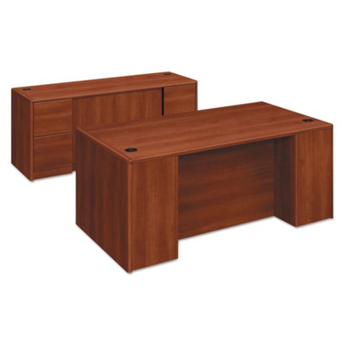 Office Desks & Workstations | HON H10799.COGNCOGN 72 in. x 36 in. x 29.5 in. 10700 Series Double Full-Height Pedestal Desk - Cognac image number 0