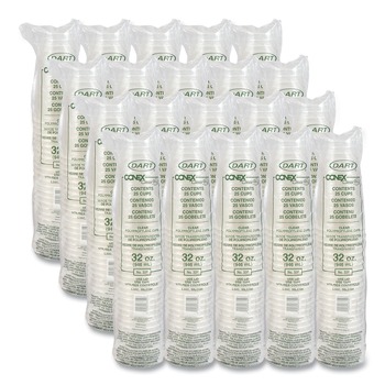 Dart 32P 32 oz Conex ClearPro Plastic Cold Cups - Clear (500/Carton)