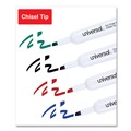 Washable Markers | Universal UNV43650 Broad Chisel Tip Dry Erase Marker - Assorted Colors (4/Set) image number 5