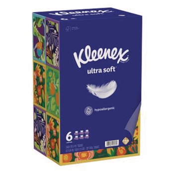 Kleenex 54317 3-Ply Ultra Soft Facial Tissue - White (4 Packs/Carton)