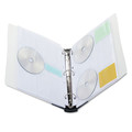 Binders | Innovera IVR39300 3-Ring CD/DVD Refillable Binder Holds 90 Discs - Midnight Blue/Clear image number 2