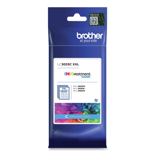 Ink & Toner | Brother LC3033C INKvestment 1,500 Page-Yield Super High-Yield Ink - Cyan image number 0