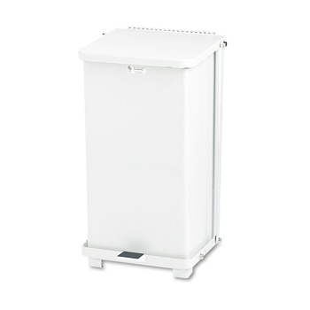 Rubbermaid Commercial FGST12EPLWH 6.5 gal. Defenders Heavy-Duty Steel Step Can - White