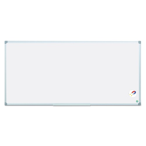 White Boards | MasterVision MA2107790 Gold Ultra 96 in. x 48 in. Aluminum Frame Magnetic Earth Dry Erase Board - White/Silver image number 0